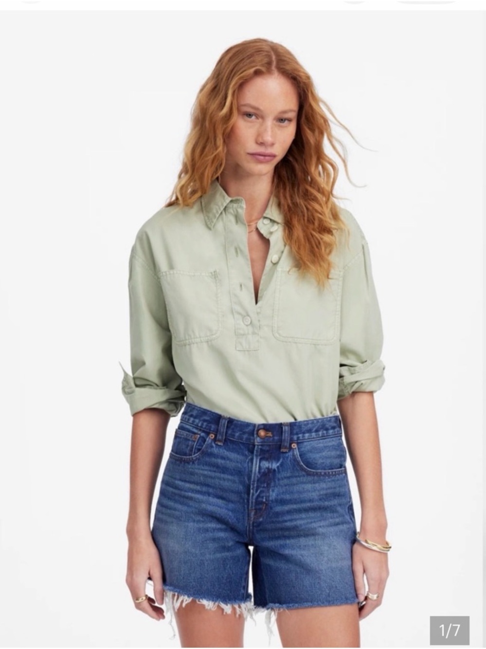 Madewell Brynn long denim short 100% cotton size 29
